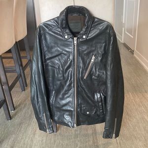 All Saints Boyton Black Leather Jacket